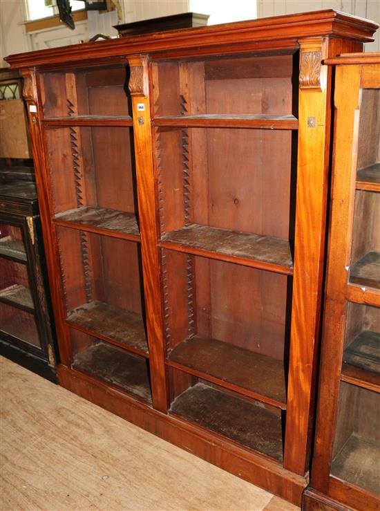 Victorian mahogany open bookcase